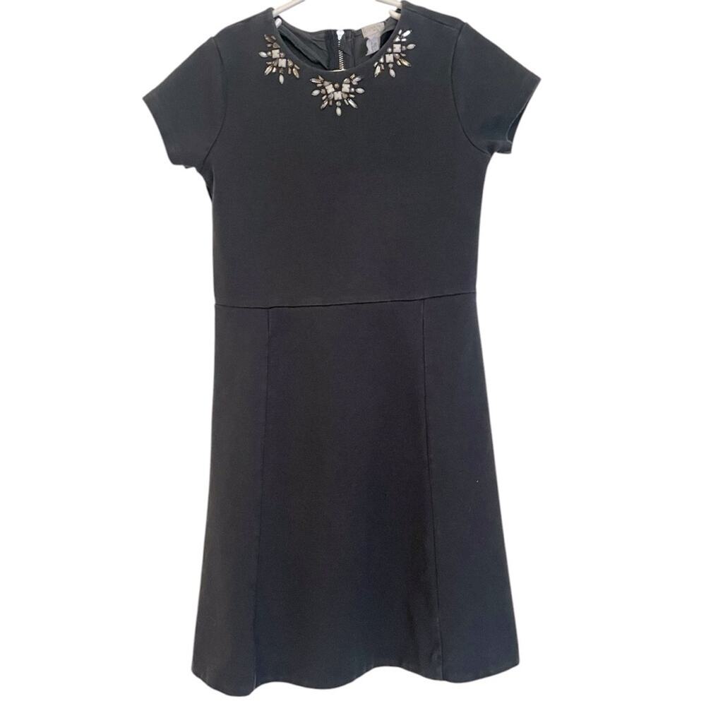 Crewcuts Factory Gray Jeweled‎ Neckline Dress Size 12